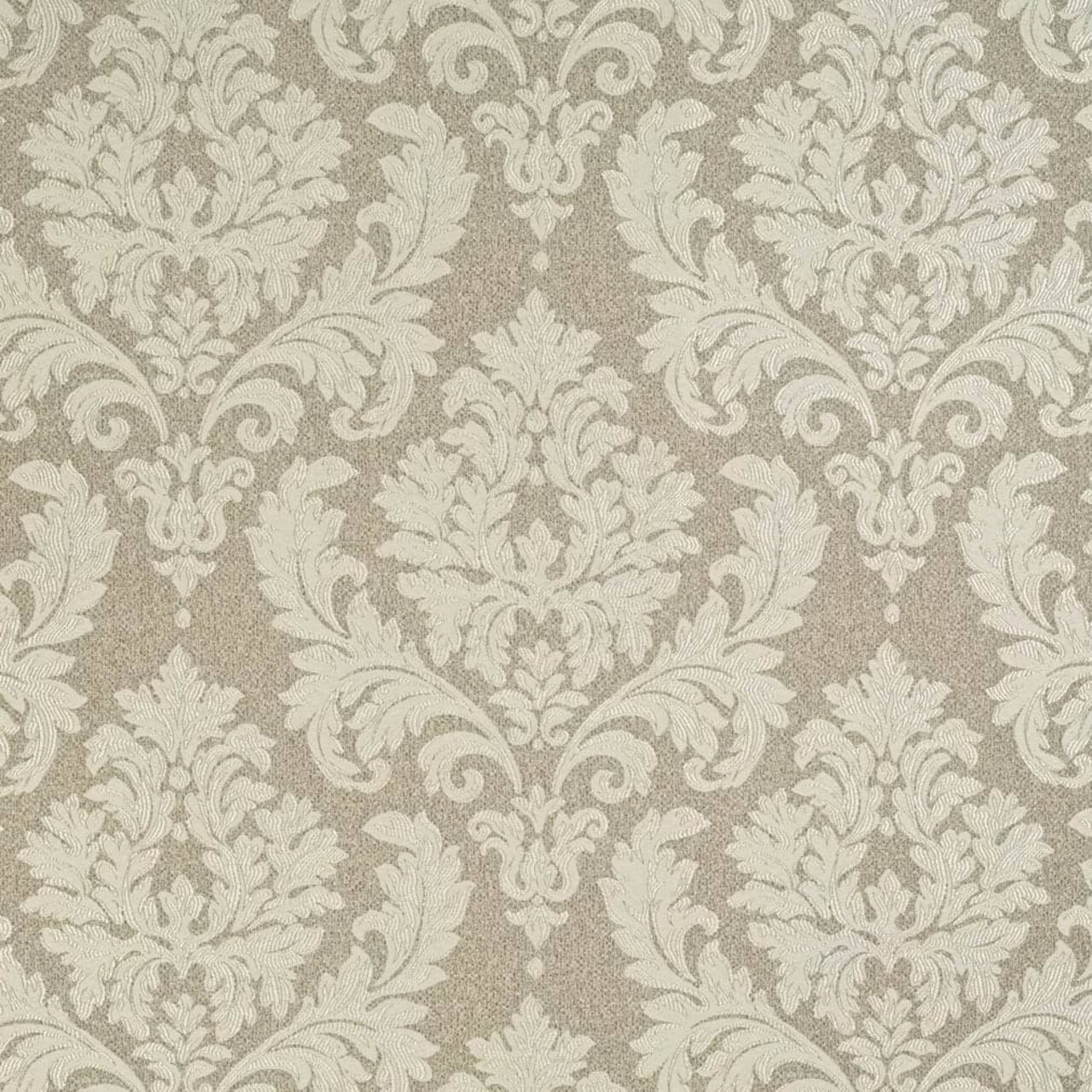 Beige Victoria - Beige & Taupe Damask Upholstery Fabric 54 Inches"